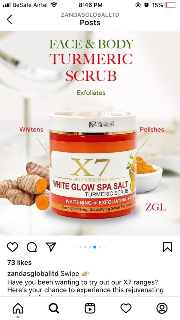 X7 Professional Spa Salt Scrub - Turmeric - Image 4