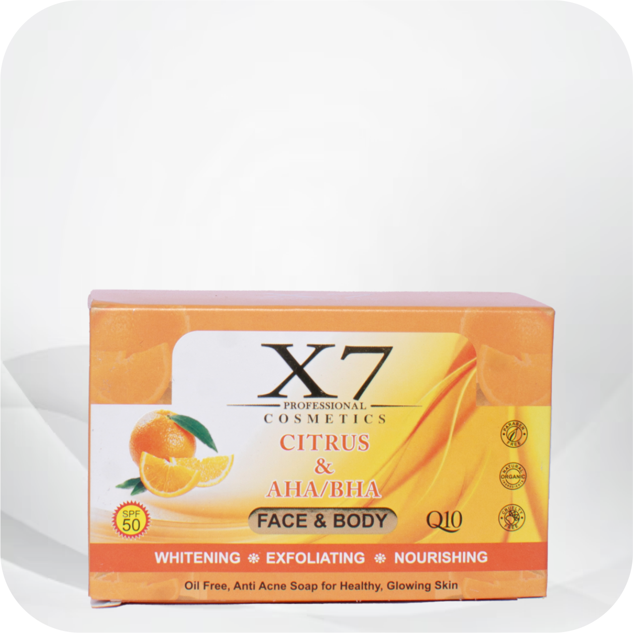 X7 Professional Citrus AHA Face & Body Soap (3pcs) - Image 2
