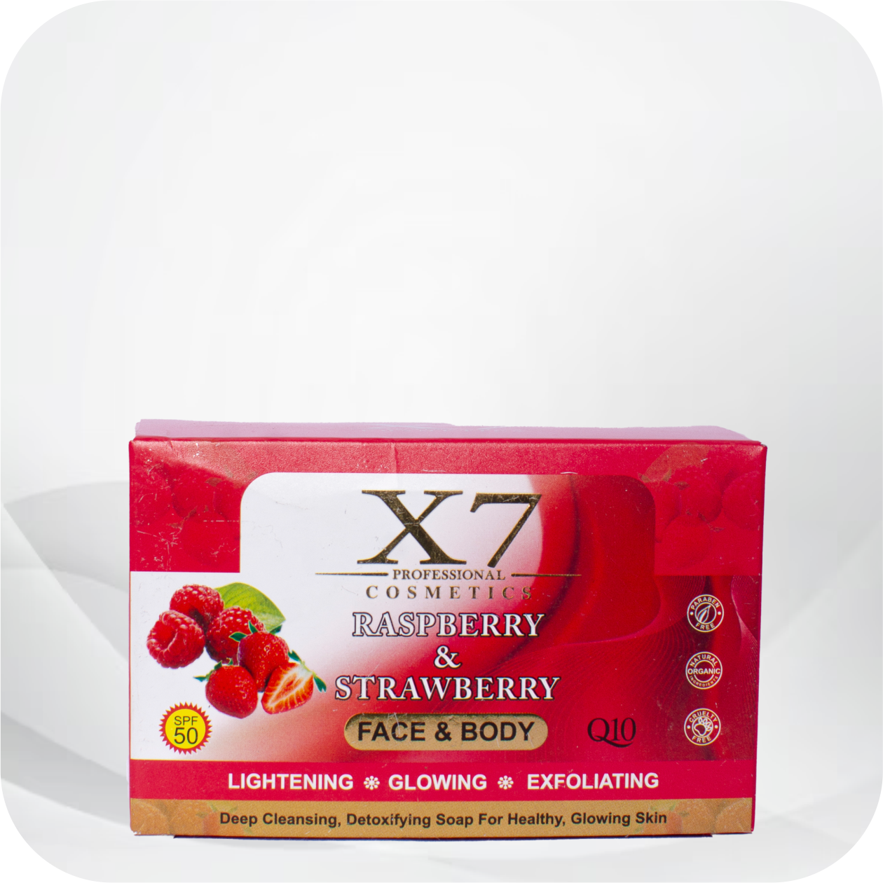 X7 Professional Raspberry + Strawberry Face & Body Soap (3pcs) – Image 2