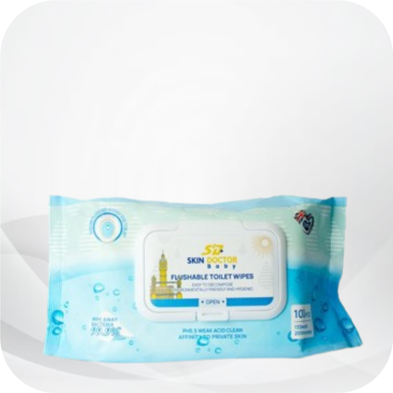 SD+ Skin Doctor Nurture Glow Flushable Toilet Baby Wipes - Image 2