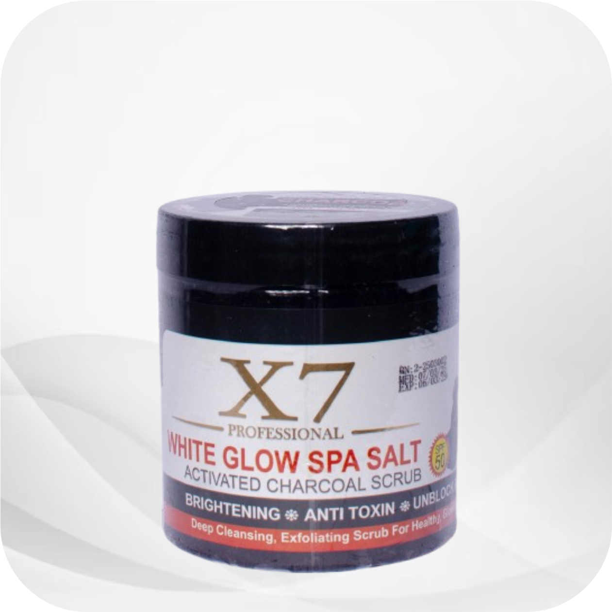 X7 Professional Glow Spa Salt - Activated Charcoal Scrub - Image 2