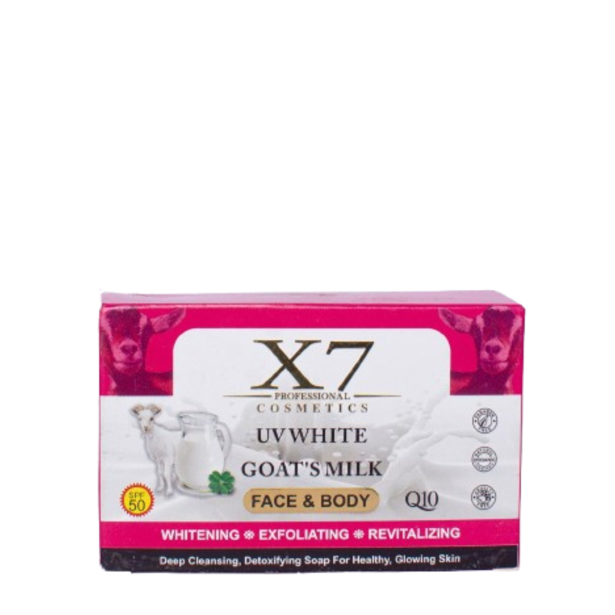 X7 Professional UV White & Goat Milk Face & Body Soap (3pcs)